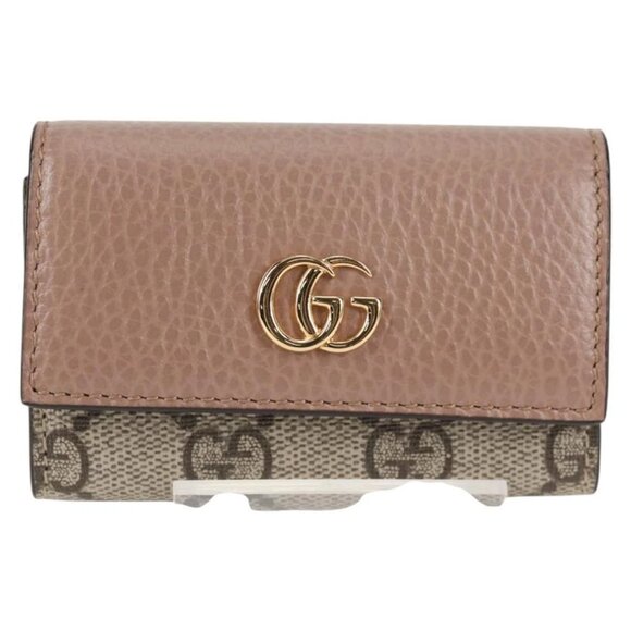 GUCCI GG Supreme Key Case PVC Beige Gold 456118 Auth 138570M - Picture 2 of 15